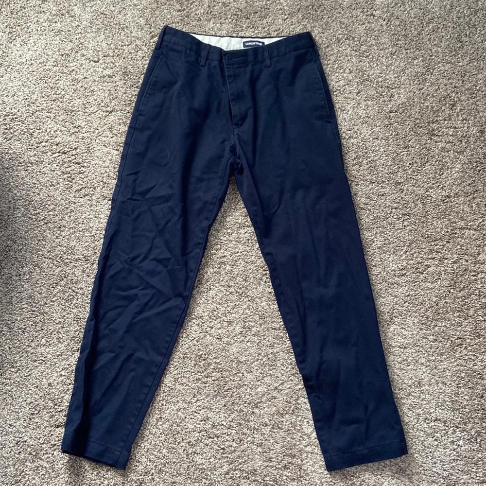 Lands’ End Tailored Fit Navy Pants